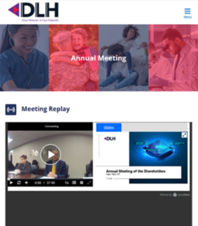 An example of a virtual meeting web page